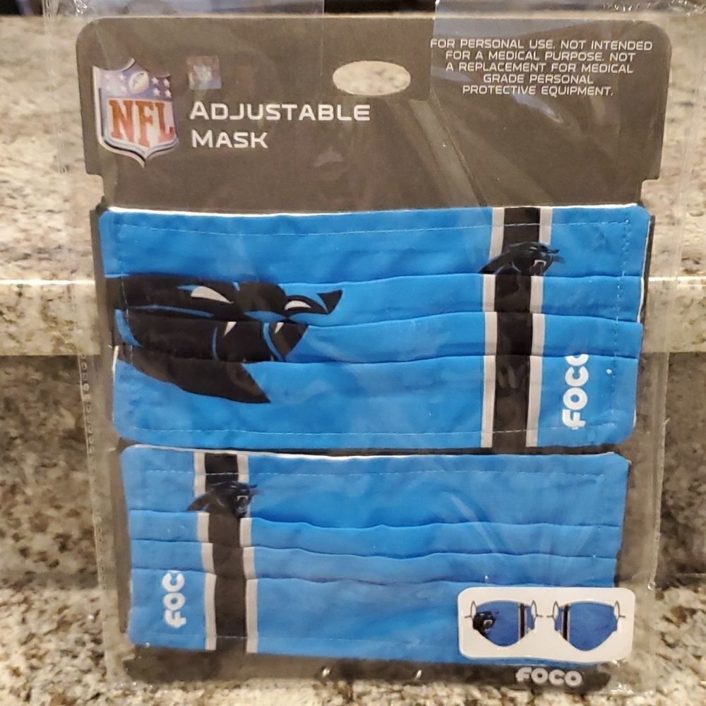 NFL FOCO Carolina Panthers FaceMask one set of 2 masks